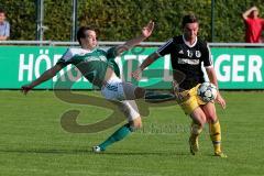 Landesliga - FC Gerolfing -SV Kirchanschöring - Dormeier Florian #15 grün Gerolfing - Omeianowsky Manuel #19 schwarz Kirchanschöring -   Foto: Jürgen Meyer