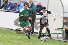 Landesliga 2015/16 - FC Gerolfing - TSV Eching - Beiz Wlad grün Gerolfing - Yüksel Ahmed schwarz Eching - Foto: Jürgen Meyer