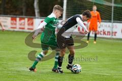 Landesliga 2015/16 - FC Gerolfing - TSV Eching - Sebastian Graßl grün Gerolfing - Stoiber Kevin schwarz Eching - Foto: Jürgen Meyer