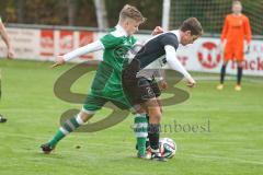 Landesliga 2015/16 - FC Gerolfing - TSV Eching - Sebastian Graßl grün Gerolfing - Stoiber Kevin schwarz Eching - Foto: Jürgen Meyer