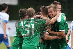 Landesliga 2015/16 - FC Gerolfing - SC Kircheim - Graßl Sebastian #8 grün Gerolfing - Janker Fabian #16 grün Gerolfing - Ihring Florian #15 grün Gerolfing -Suszko Mariusz #31 grün Gerolfing -  Foto: Jürgen Meyer