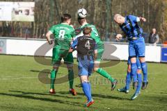 Landesliga 2015/16 - FC Gerolfing - SV Planegg - Krailing - Sebastian Graßl #8 grün Gerolfing - Florian Dormeier #5 grün Gerolfing - Tobias Kutz blau Planegg - Maximilian Demmer blau #4 Planegg - Foto: Jürgen Meyer