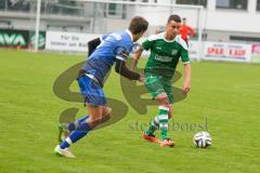 Landesliga 2015/16 - FC Gerolfing - ASV Dachau - Janker Fabian grün FC Gerolfing beim Kopfball - Foto: Jürgen Meyer