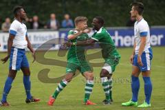 Landesliga 2015/16 - FC Gerolfing - SC Kircheim - Robinson Adrian #19 grün Gerolfing - Graßl Sebastian #8 grün Gerolfing freut sich über seinen zweiten Treffer - Foto: Jürgen Meyer