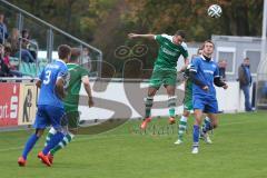 Landesliga 2015/16 - FC Gerolfing - ASV Dachau - Janker Fabian grün FC Gerolfing beim Kopfball - Foto: Jürgen Meyer