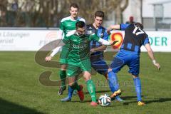 Landesliga 2015/16 - FC Gerolfing - SV Planegg - Krailing - Andrej Kubicek grün Gerolfing - Tobias Schöglmann blau Planegg - Foto: Jürgen Meyer