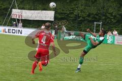 Landesliga 2015/16 - Relegation - FC Gerolfing - TSV Gilching - Sadadi Itua grün Gerolfing mit einem Seitfallrückzieher - Foto: Jürgen Meyer