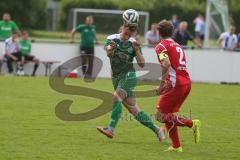 Landesliga 2015/16 - Relegation - FC Gerolfing - TSV Gilching - Volk Denis grün Gerolfing - Gensheimer Manuel rot Gilching - Foto: Jürgen Meyer