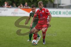 Landesliga 2015/16 - Relegation - FC Gerolfing - TSV Gilching - Janker Fabian grün Gerolfing - Boots Sebastian rot Gilching - Foto: Jürgen Meyer