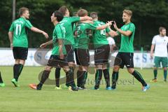 BZL Oberbayern Nord - Saison 2016/17 -  FC Gerolfing - TSV Erding - Der 1:0 Führungstreffer durch Artan Halimi #10 Gerolfing - Aziz Somer #3 Gerolfing freut sich - Jubel -Foto: Jürgen Meyer