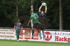 BZL Oberbayern Nord - Saison 2016/17 -  FC Gerolfing - TSV Erding - Nicolas Ledl #8 grün Gerolfing - Timo Dörhöfer Torwart Erding - Foto: Jürgen Meyer