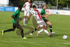 BZL Oberbayern Nord - Saison 2016/17 -  FC Gerolfing - TSV Erding - SV Lohhof - Sowe Pababou grün Gerolfing - Gabriel Henry grün rechts Gerolfing - Foto: Jürgen Meyer