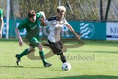 BZL Oberbayern Nord - Saison 2016/17 -  FC Gerolfing - TSV Jetzendorf - Leon Pott #12 weiss Gerolfing - Florian Radlmeier #16 grün Jetzendorf - Foto: Jürgen Meyer