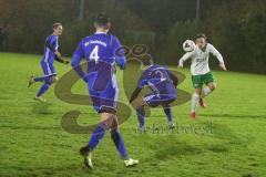 Kreisliga 1 - FC Gerolfing - SV Karlshuld -  Philipp Haunschild weiss Gerolfing - Armin Bortenschlager blau Karlshuld - Foto: Jürgen Meyer