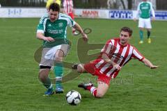 FC Gerolfing II - TSV Kösching II - Kunz Florian (#9 Gerolfing) - Hettele Sebastian (#4 Kösching rot) - Foto: Jürgen Meyer