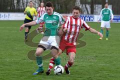 FC Gerolfing II - TSV Kösching II - Kunz Florian (#9 Gerolfing) - Hettele Sebastian (#4 Kösching rot) - Foto: Jürgen Meyer