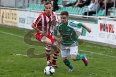 FC Gerolfing II - TSV Kösching II - Kellermeier Florian ((#7 Kösching rot) - Holzwert Thomas (#11 Gerolfing grün) - Foto: Jürgen Meyer