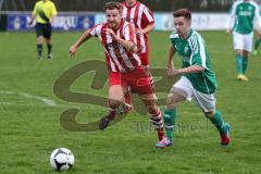 FC Gerolfing II - TSV Kösching II - Büchl Michael (#2 Kösching rot) - Holzwert Thomas (#11 Gerolfing grün) - Foto: Jürgen Meyer