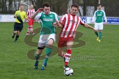 FC Gerolfing II - TSV Kösching II - Kunz Florian (#9 Gerolfing) - Hettele Sebastian (#4 Kösching rot) - Foto: Jürgen Meyer