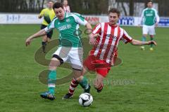 FC Gerolfing II - TSV Kösching II - Kunz Florian (#9 Gerolfing) - Hettele Sebastian (#4 Kösching rot) - Foto: Jürgen Meyer