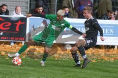 Liga Pokal Kreisliga  - FC Grün Weiss Ingolstadt - FC Sandersdorf - Alen Patak grün weiss Ingolstadt links - Matthias Scharlach schwarz Sandersdorf - Foto: Jürgen Meyer