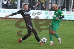 Liga Pokal Kreisliga  - FC Grün Weiss Ingolstadt - FC Sandersdorf - Sandro Rott schwarz Sandersdorf - Alen Patak grün weiss Ingolstadt rechts - Foto: Jürgen Meyer