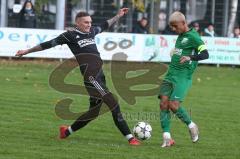 Liga Pokal Kreisliga  - FC Grün Weiss Ingolstadt - FC Sandersdorf - Sandro Rott schwarz Sandersdorf - Alen Patak grün weiss Ingolstadt rechts - Foto: Jürgen Meyer