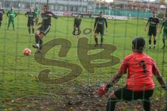 Liga Pokal Kreisliga  - FC Grün Weiss Ingolstadt - FC Sandersdorf - Deniz Apaydin Torwart Grün Weiss Ing - Der 1:1 Ausgleichstreffer durch Elfmeter durch Michael Detling
 schwarz Sandersdorf - Foto: Jürgen Meyer