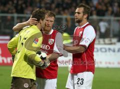 2.Bundesliga - FC Ingolstadt 04 - FC St.Pauli - Versöhnung, Torwart Matthias Hain, Andreas Zecke Neuendorf und Steffen Wohlfarth