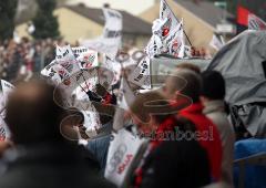 FC Ingolstadt - 1. FC Nürnberg - Auch Fahnen auf der Tribüne