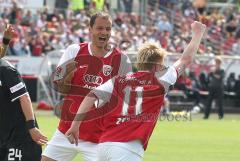 2.Bundesliga - FC Ingolstadt 04 - 1. FSV Mainz 05 - Ausgleich Zecke Neuendorf. Vratislav Lokvenc jubelt