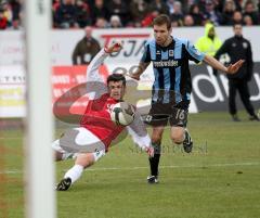 2.Bundesliga - FC Ingolstadt 04 - TSV 1860 München - Voller Einsatz Michael Wenczel