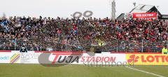 2.BL - FC Ingolstadt 04 -  1860 München - Die Fans geteilt in Blau und Rot