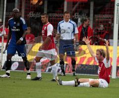 FC Ingolstadt 04 - HSV 1:3 -  DFB Pokal - 09.08.08 - TUJA Stadion - Mario Neunaber meckert weil er gefoult worden ist