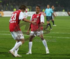 FC Ingolstadt - FC Bayern - Torjubel- links Steffen Wohlfahrt rechts Daniel Lemos