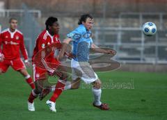 3.Liga - FC Bayern II -  FC Ingolstadt 04 - Tobias Fink im Zweikampf mit David Alaba