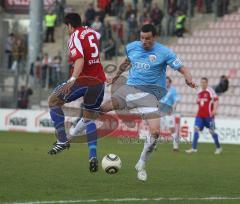 3.Liga - FC Ingolstadt 04 - SpVgg Unterhaching - Malte Metzelder gegen Milan Susak