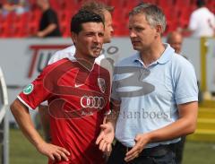 3.Liga - FC Ingolstadt 04 - RWE Erfurt - 5:0 - Emin Ismaili und Harald Gärtner nach dem Spiel