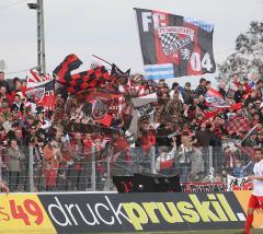 3.Liga - FC Ingolstadt 04 - Kickers Offenbach 1:0 - Fans Fahnen