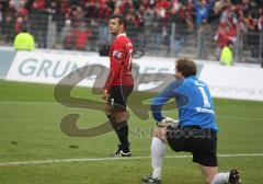 3.Liga - FC Ingolstadt 04 - Wuppertaler SV - Ersin Demir ist enttäuscht, sein Treffer gilt nicht wegen Abseits. Torwart Christian Maly