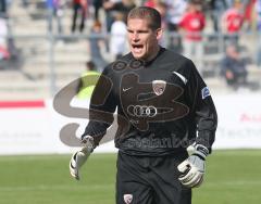 3.Liga - FC Ingolstadt 04 - SpVgg Unterhaching - Torwart Michael Lutz schreit