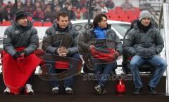 3.Liga - FC Ingolstadt 04 - VfL Osnabrück - Trainerbank von links Stefan Schaidnagel, Brano Arsenovic, Co Heninng Bürger und Trainer Michael Wiesinger