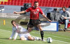 3.Liga - FC Ingolstadt 04 - SpVgg Unterhaching - Ralf Keidel wird von Tobias Schweinsteiger gefoult