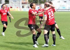 3.Liga - FC Ingolstadt 04 - FC Carl Zeiss Jena - Tor Jubel 1:0 nach 28 Sekunden Steffen Wohlfarth