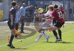 3.Liga - FC Ingolstadt 04 - VfB Stuttgart II - Kampf um den Ball, Steffen Wohlfarth und Marco Pischorn, die Trainer Wiesinger und Seeberger