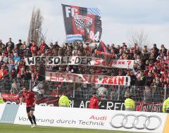 3.Liga - FC Ingolstadt 04 - SSV Jahn Regensburg - Fans Fahnen Jubel Spruchband