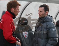 3.Liga - FC Ingolstadt 04 - Holstein Kiel - 1:0 - Trainer Michael Wiesinger und Andreas Zecke Neuendorf nach dem Spiel