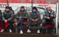 3.BL - FC Ingolstadt 04 - Wuppertal - Die Trainerbank - Stefan Schaidnagel, Brano Arsenovic,  Michael Wiesinger, Horst Köppel