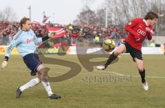 3.Liga - FC Ingolstadt 04 - Holstein Kiel - 1:0 - Andreas Buchner wird vom Torwart getroffen