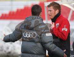 3.Liga - FC Ingolstadt 04 - Holstein Kiel - 1:0 - Trainer Michael Wiesinger und Andreas Zecke Neuendorf nach dem Spiel